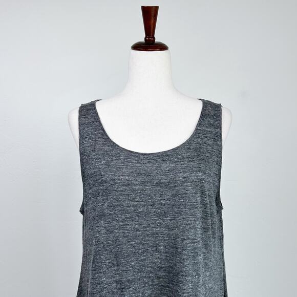 Eileen Fisher 100% Organic Linen Grey Sleeveless Dress - Picture 4 of 11